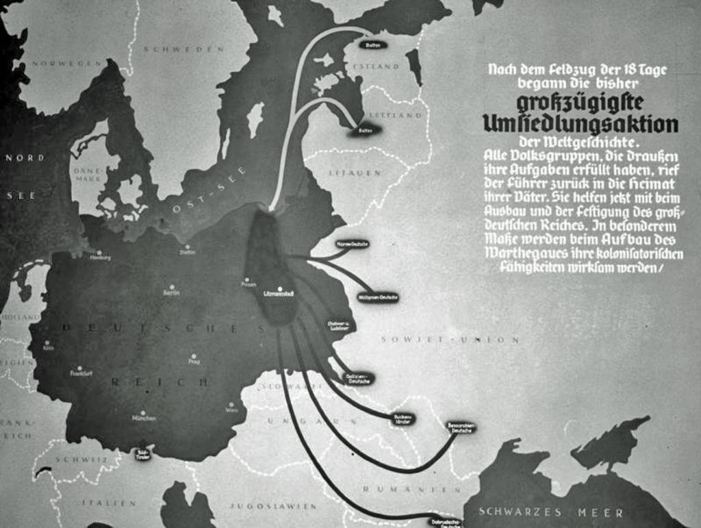 Polen, Herkunft der Umsiedler, Karte