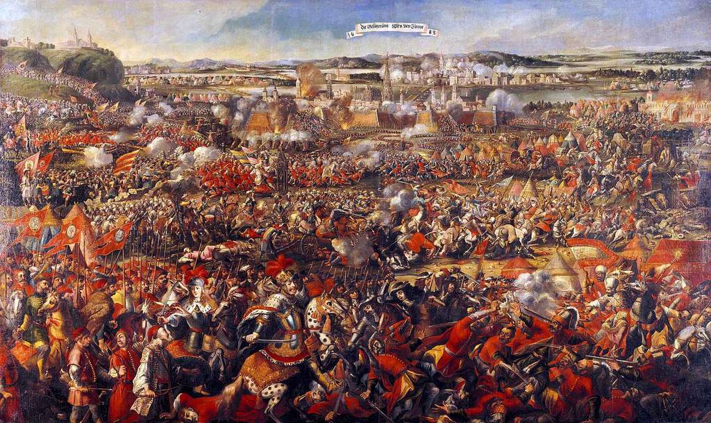 Das Gemälde zeigt eine Szene aus der Belagerung Wiens durch die Osmanen 1683.