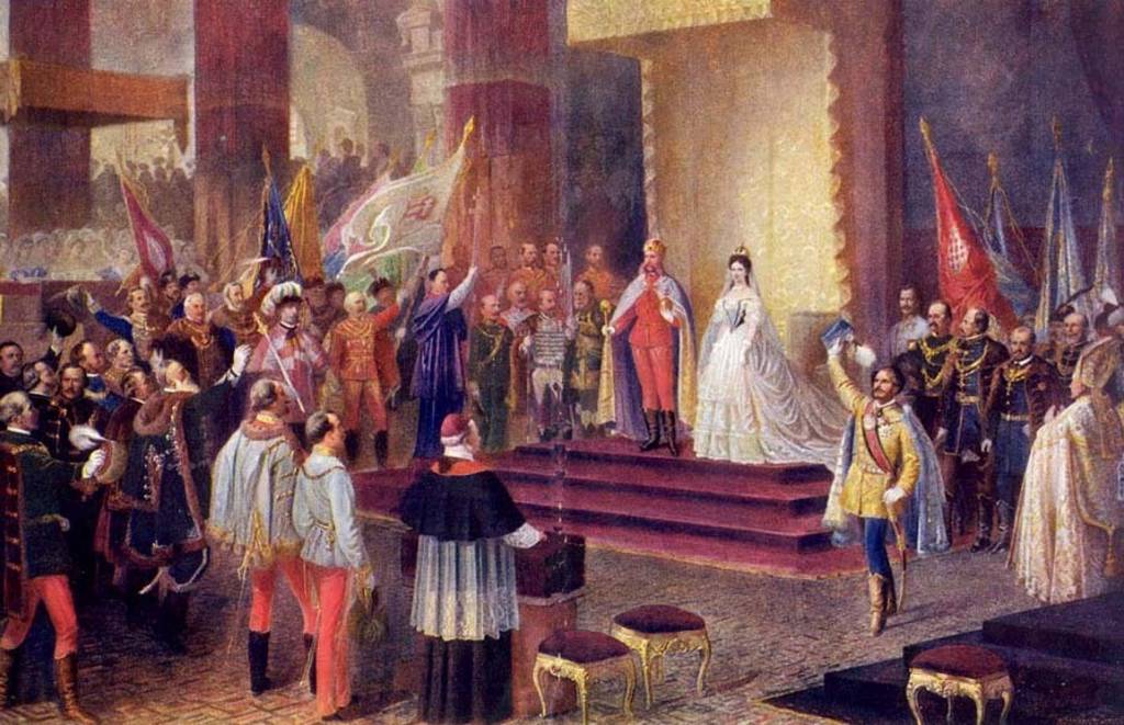 Krönung von Kaiser Franz Josef und Kaiserin Elisabeth zu König und Königin von Ungarn am 8. Juni 1867