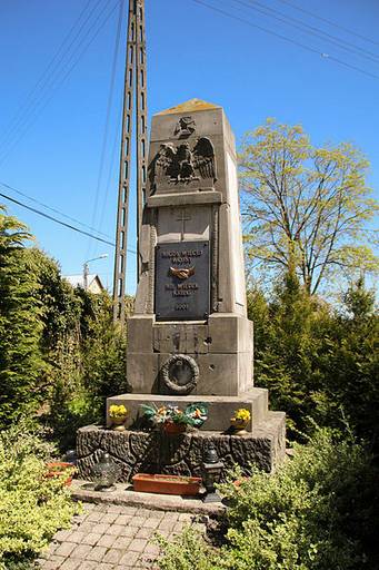 Denkmal für die Gefallenen des 1. Weltkrieges in Rozumice (Rösnitz) , Wojewodschaft Opole. Inschrift: 