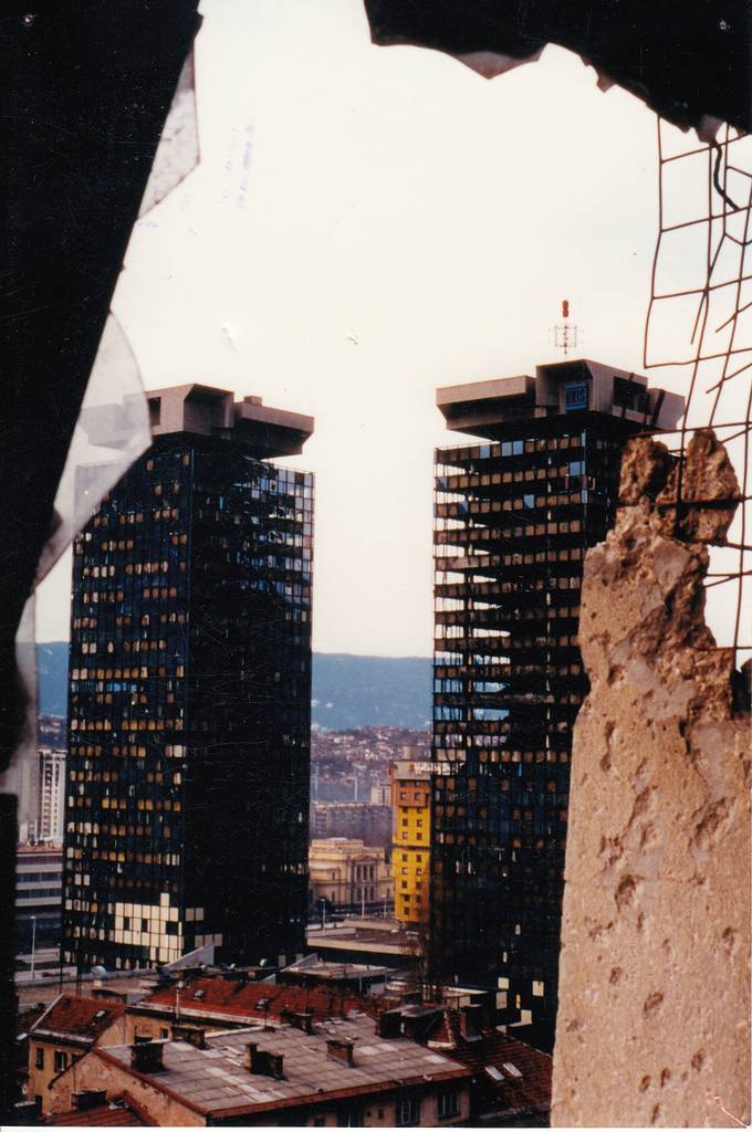 Die markanten Hochhäuser von Sarajevo waren während des Krieges ausgebrannt.