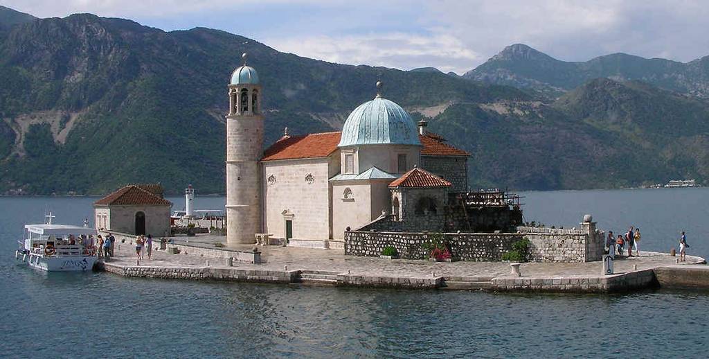 The islet Our Lady of the Rocks, just north of Kotor, Montenegro in the Bay of Kotor