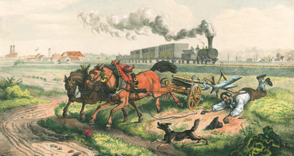 Eisenbahn als Bauernschreck